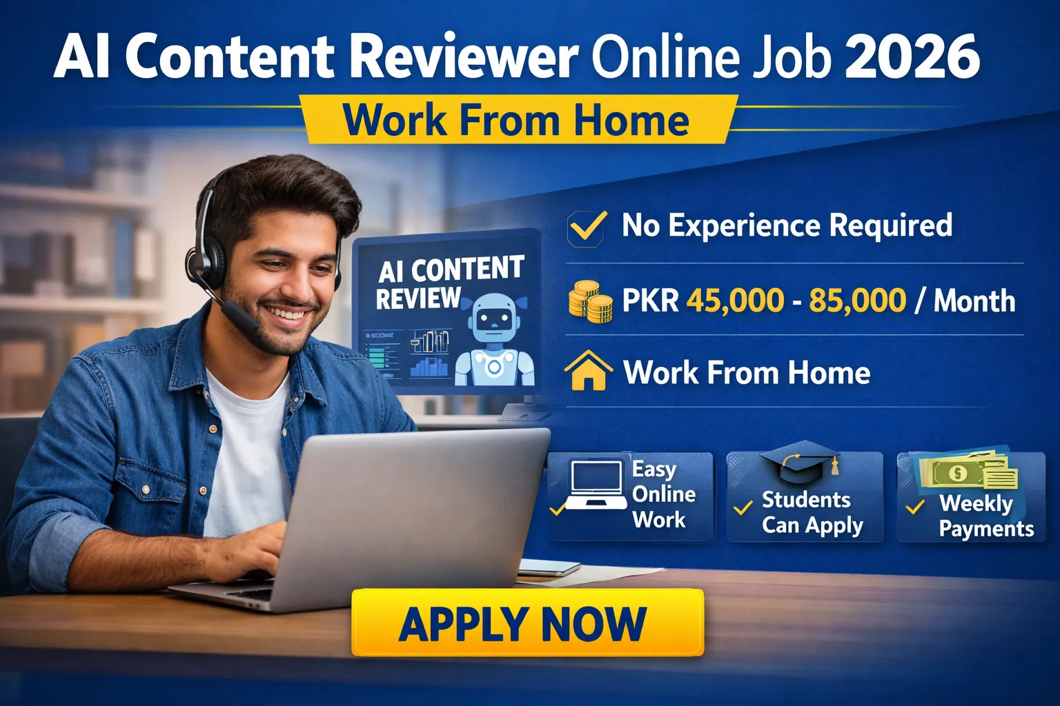 AI Content Reviewer Online Job 2026 Work From Home Pakistan