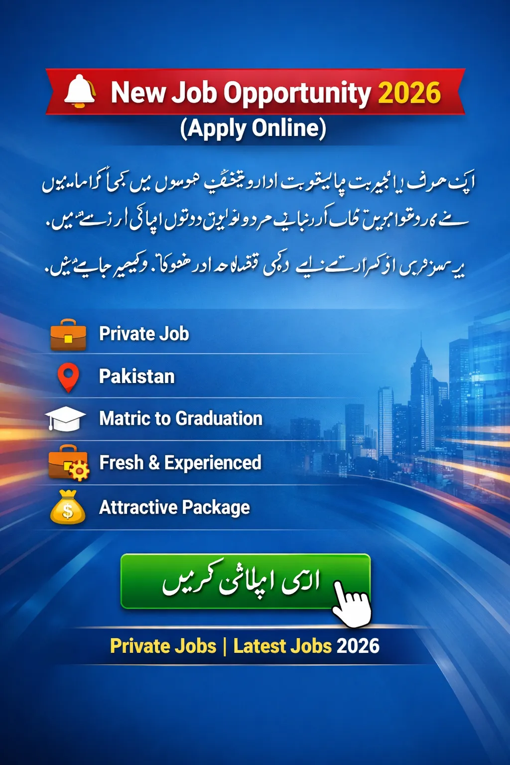 Latest Private Jobs 2026 Apply Online Pakistan