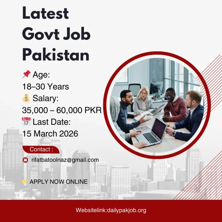 Ministry of Interior Jobs 2026 Pakistan advertisement with age limit 18–30 years, salary 35,000–60,000 PKR and last date 15 March 2026 apply online