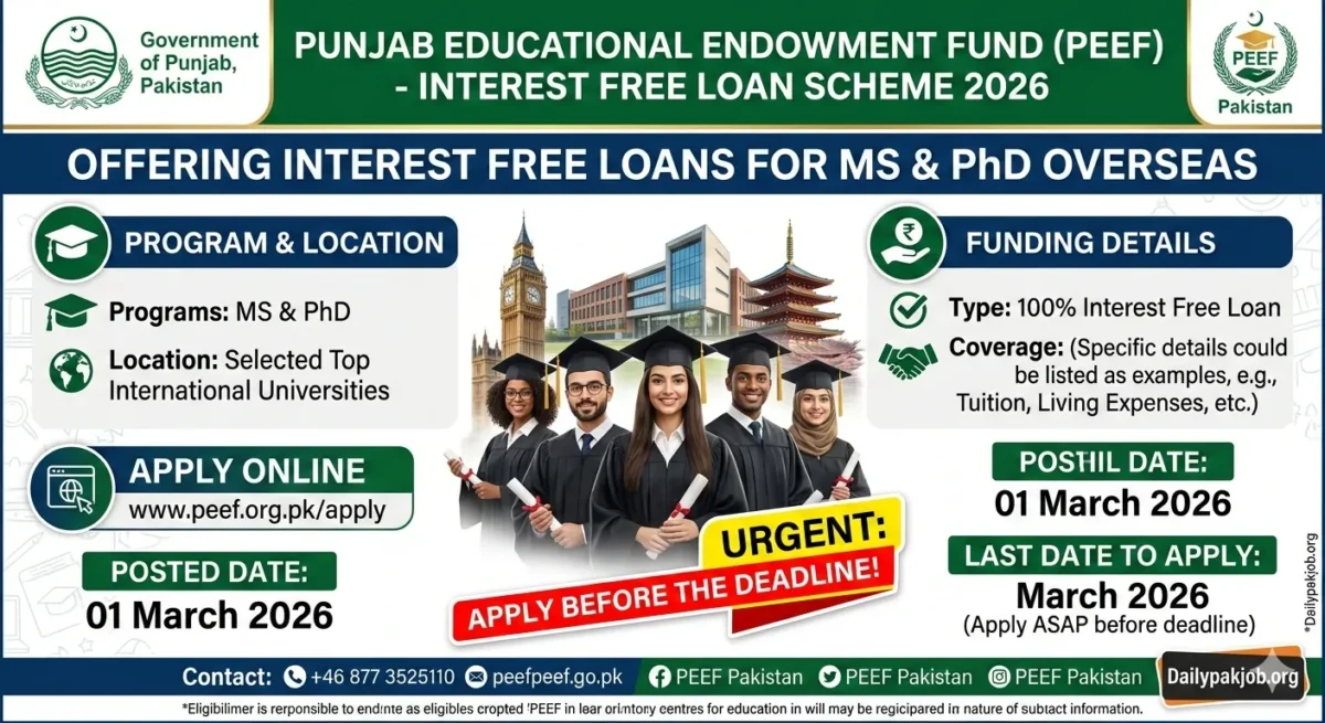 PEEF Interest Free Loan 2026 Apply Online Last Date