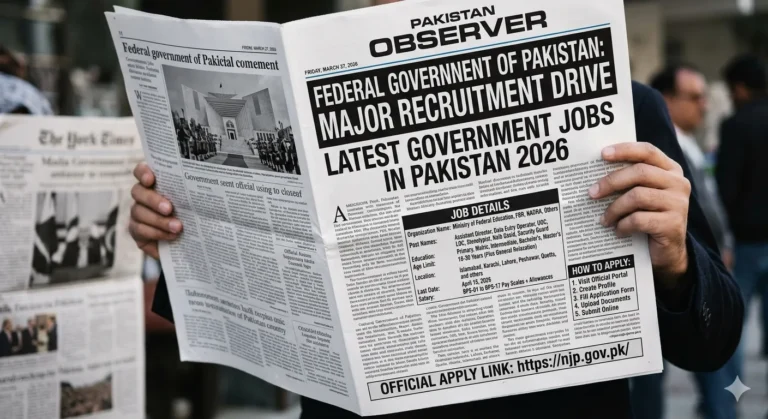 Latest Government Jobs in Pakistan 2026 Official Advertisement Newspaper Clipping