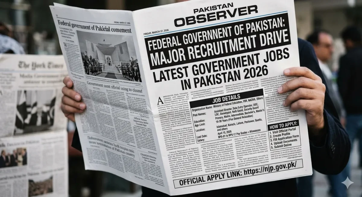 Latest Government Jobs in Pakistan 2026 Official Advertisement Newspaper Clipping
