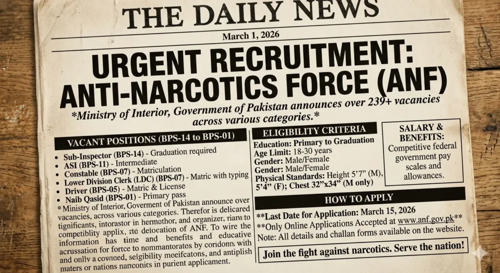 ANF Jobs 2026 Official Advertisement