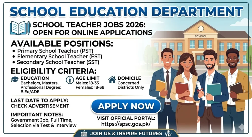 School Teacher Jobs 2026 Advertisement and Online Apply Portal