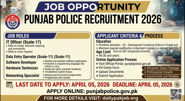 Punjab Police IT Branch Jobs 2026 Online Apply - dailypakjob.org