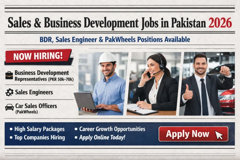 Sales & Business Development Jobs in Pakistan 2026 ad with apply now